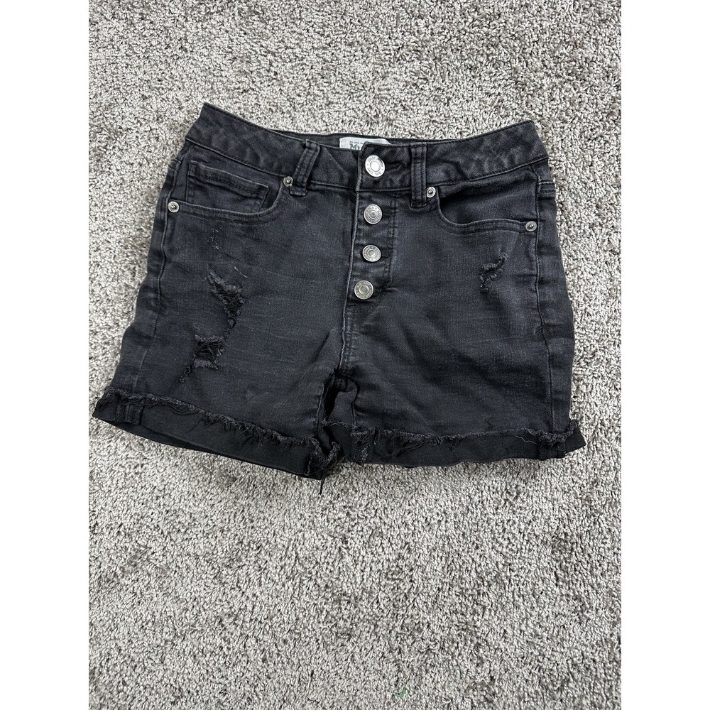 Mudd Shorts Womens‎ 3 High Rise Distressed Button Fly Y2K Grunge Festival Casual
